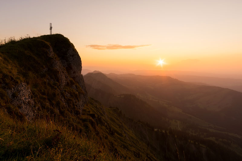 Sonnenuntergang am Hochgrat bei Oberstaufen